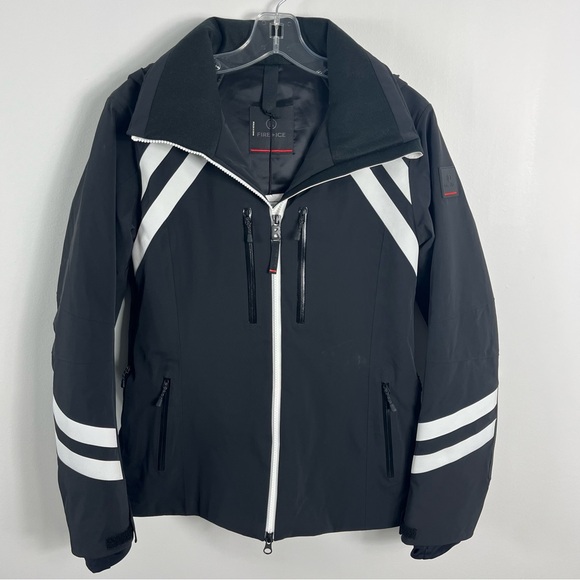 Bogner Fire + Ice Dewi-T Hooded Padded Striped Ski Jacket Size 6 NWT Black - Picture 6 of 14